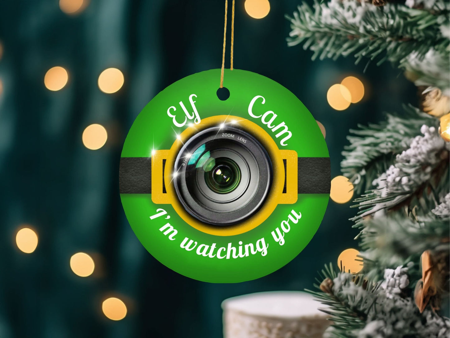 Elf Cam Ornament, Kids Christmas Ornament, Elf Cam, Santa is watching, Funny Christmas Ornament